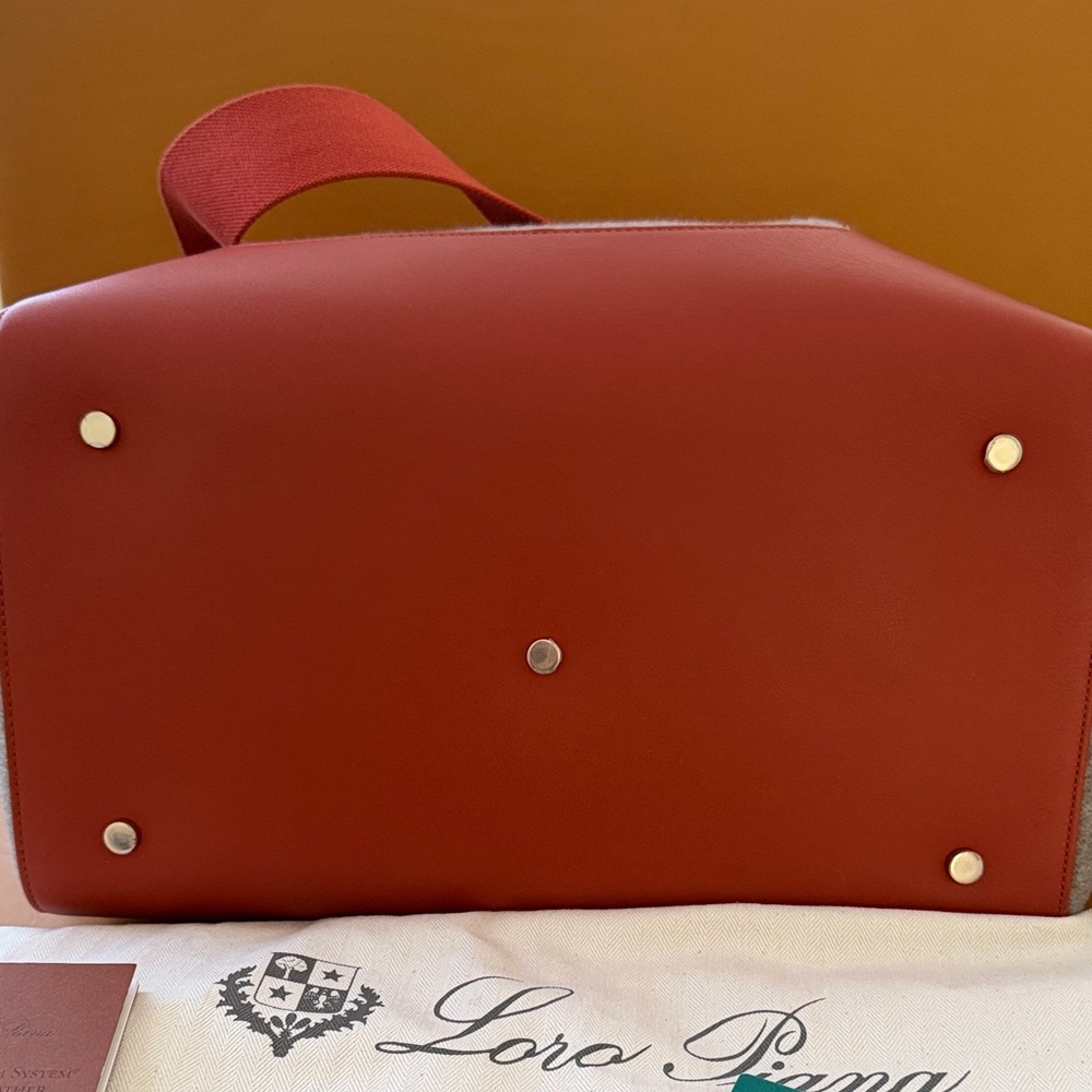 LORO PIANA Happy Day large leather-trimmed felt tote - Picture 5 of 14